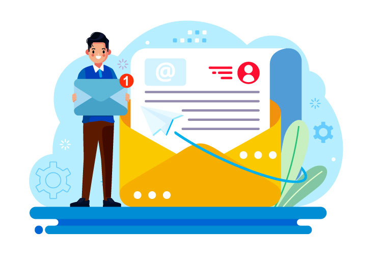 Persona sosteniendo un sobre de correo
